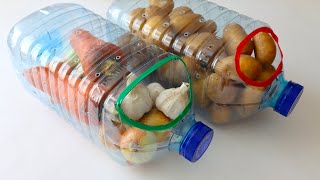 Clever use of plastic bottles in the kitchen