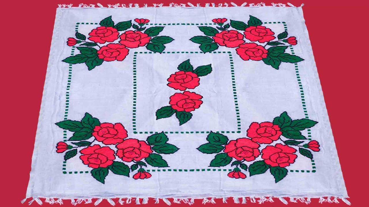 Big Rose Flower Table Cloth Design Dusuti Design By Meera Art YouTube