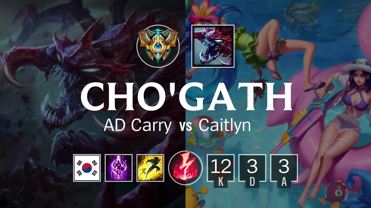 Cho'Gath Bot vs Caitlyn - KR Challenger Patch 8.24
