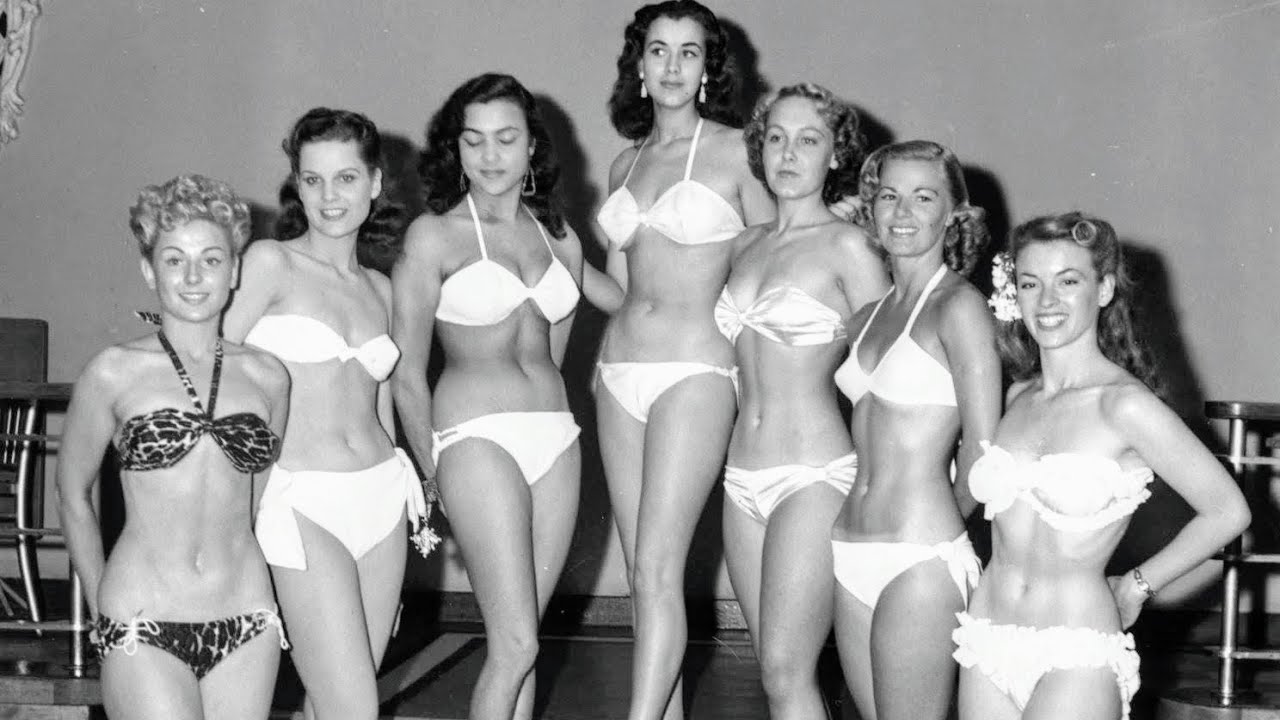 Vintage 1951 Miss World Contestants Bikini Competition Photo Swedish Beauty 