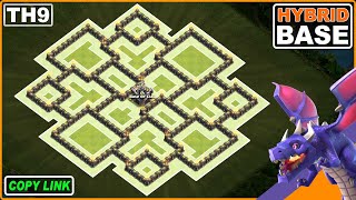 NEW BEST! TH9 HYBRID/TROPHY Base 2024 COPY LINK | Town Hall 9 (TH9) Base Design – Clash of Clans