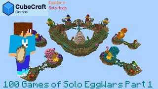 100 Games of Solo EggWars Part 1 | CubeCraft Bedrock screenshot 1