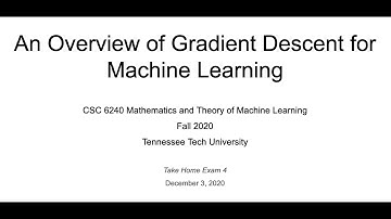 An Overview of Gradient Descent for Machine Learning