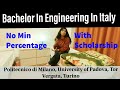 Bachelor in Engineering In Italy, Admission open, Process, Scholarship.