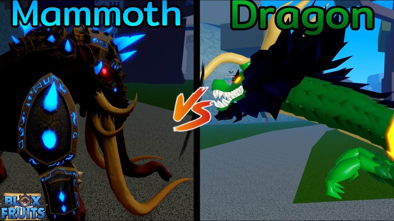 Mammoth Vs Dragon - Blox Fruit 