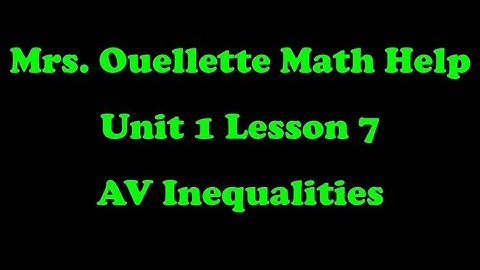 Math 3 Unit 1 Lesson 7 Absolute Value Inequalities