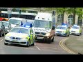 DO NOT PASS!! - ARMED POLICE ESCORT CAT A MURDER SUSPECT + Police cars & Fire Engines Responding!