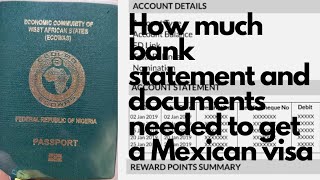 How much bank statement/document is needed to get a Mexican visa #travelabroad #mexico #visa #Abuja