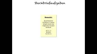 Steckbriefaufgaben