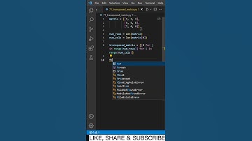 Transposed Matrix #python #shorts #matrix
