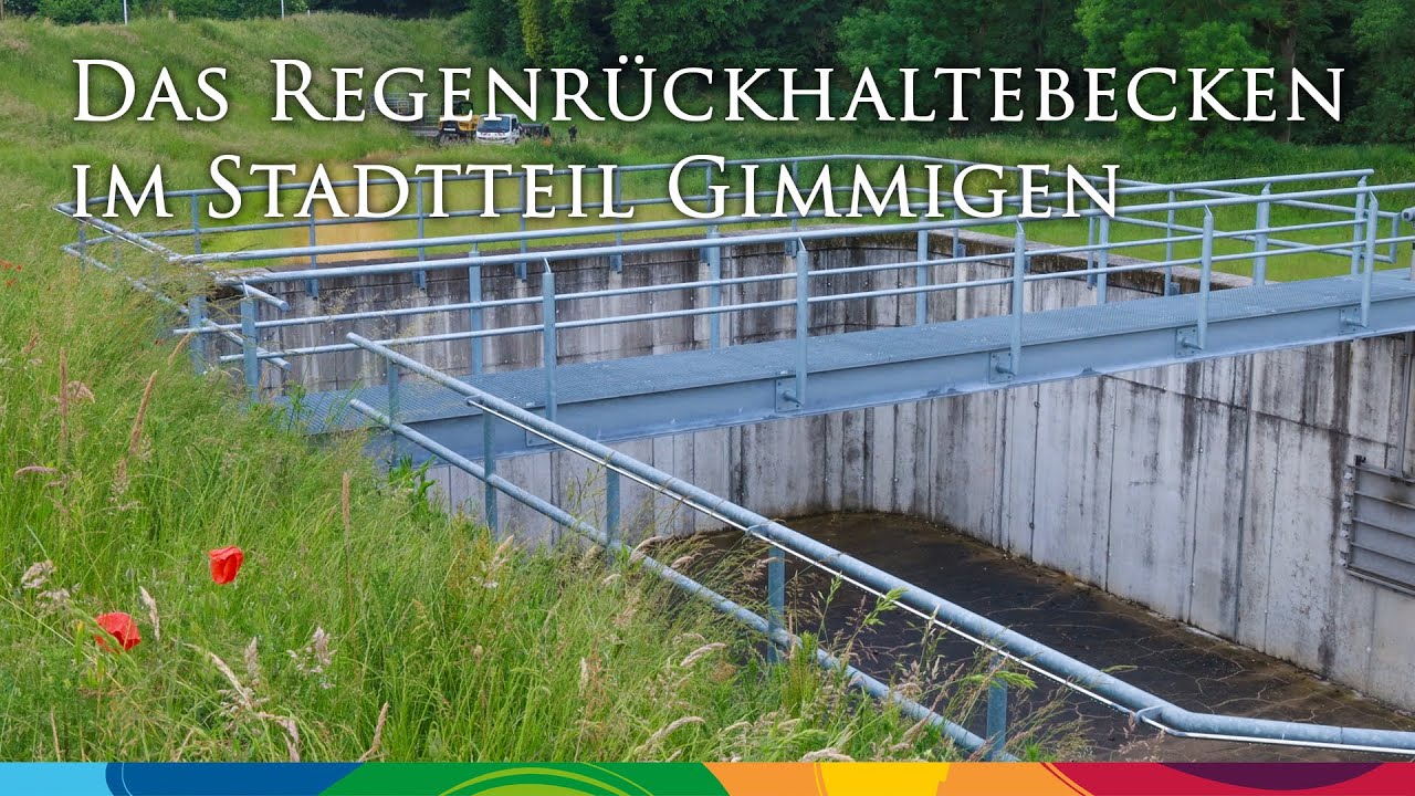 Das Regenrückhaltebecken im Stadtteil Gimmigen - Unterwegs mit dem Betriebshof