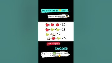 99%failed IQ puzzle / #22 / Brain IQ test /#logicalreasoning #logical #iq #mathspuzzles#shorts#gk