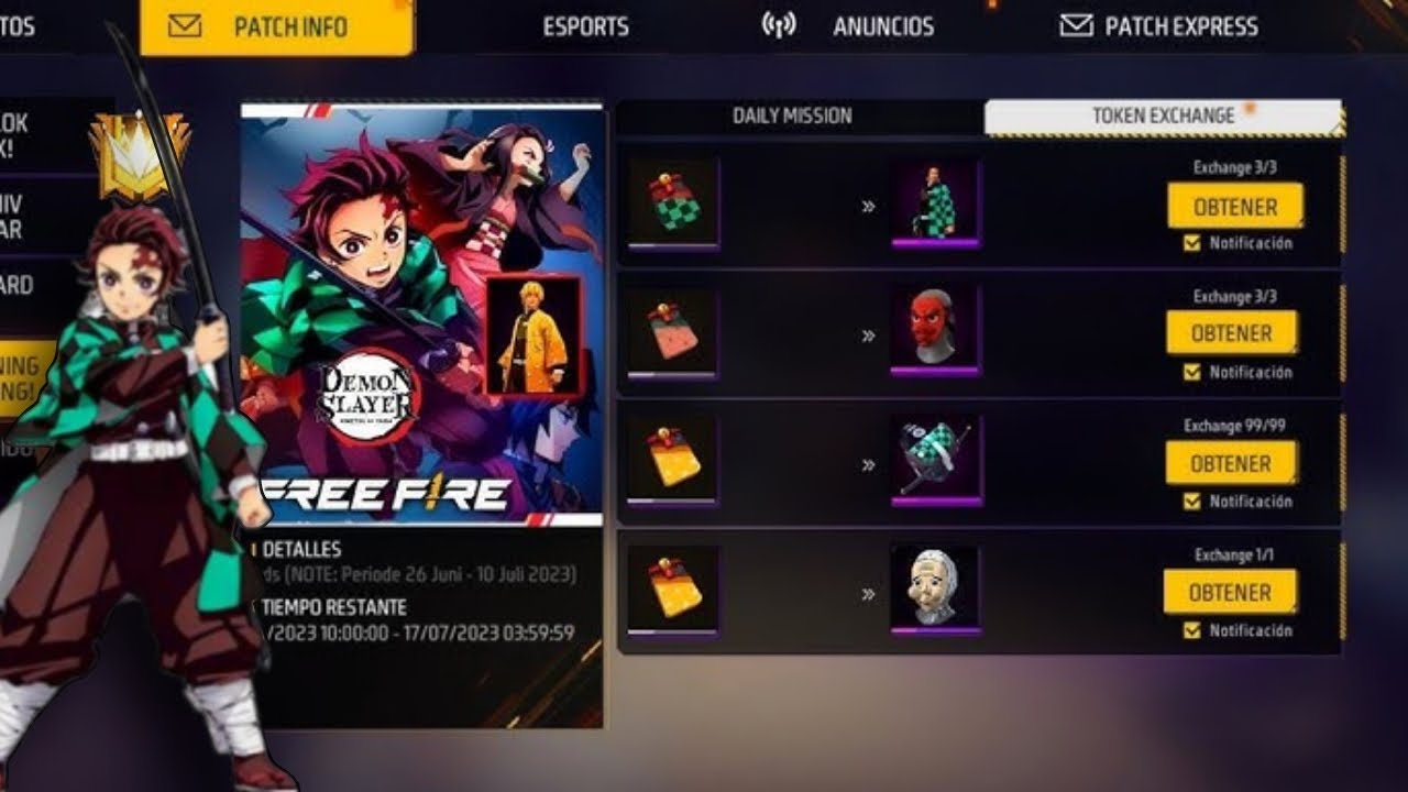 URGENTEE!! RESGATE AS RECOMPENSAS DA PARCERIA DEMON SLAYER, SKINS DE GRAÇA  E MAIS NO FREE FIRE 