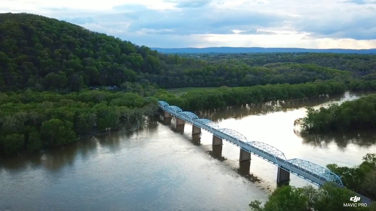 Drone flight over Point of Rocks, Maryland