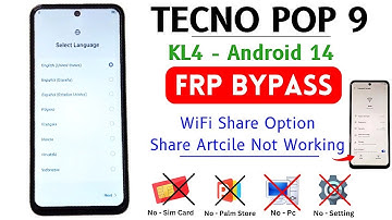 Tecno Pop 9 Google/FRP Bypass Without PC | All Tecno Android 14 Frp Bypass - Share Option Not Work