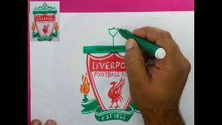 طريقة رسم علم نادي ليفربول لكرة القدم تعليم الرسم للمبتدئين
