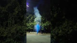 Bateria para revelación 10 tiros humo AZUL