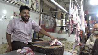 Amazing Fastest Pomfret Fresh Mutton Cutting Live In Mutton Market Excellent Butcher Skills
