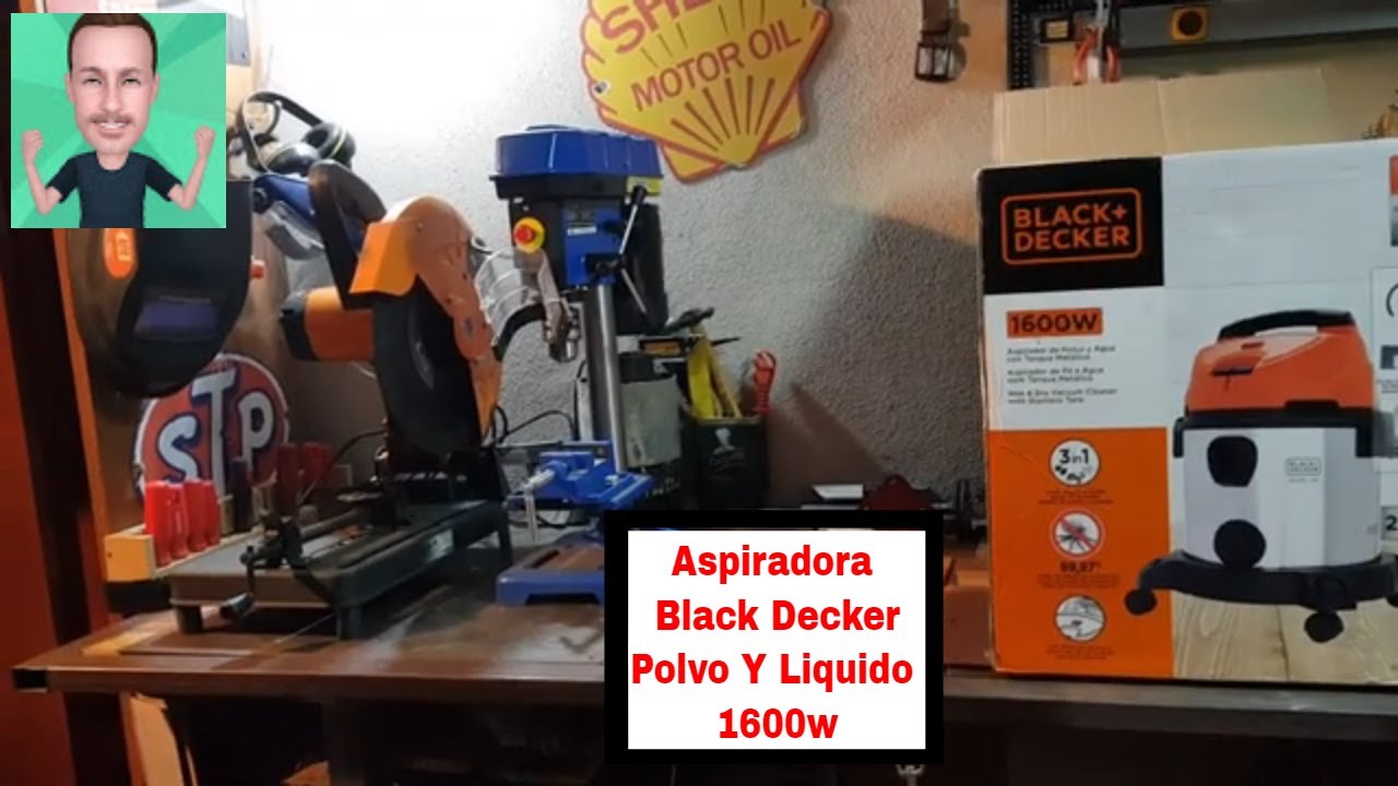 Aspiradora Black Decker De Polvo Y Liquido 1600w 20l Soplado - YouTube