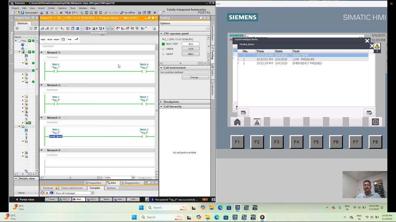 HOW TO CREATE ALARM IN SIEMENS PLC AND HMI - YouTube