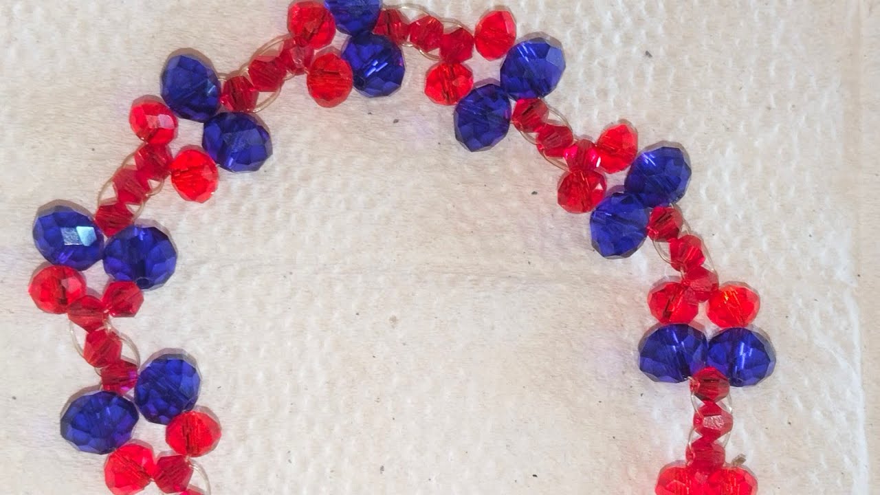 “Red & Navy Butterfly Bracelet Making | Crystal Butterfly Bracelet Tutorial | Handmade Jewelry”