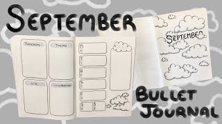September Bullet Journal Set Up - Cloud theme ☁️