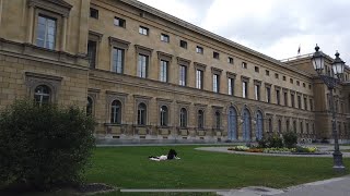 Munich city walk, walking through Hofgarten