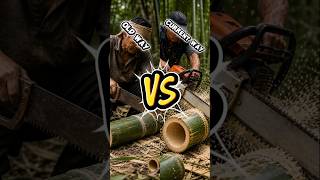 Old Way vs Current Way: Cutting Bamboo 🎋 #Shorts