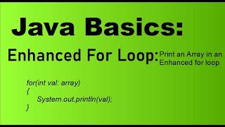 Java Basics for Beginners: Enhanced For Loop iterating over an array of Integers