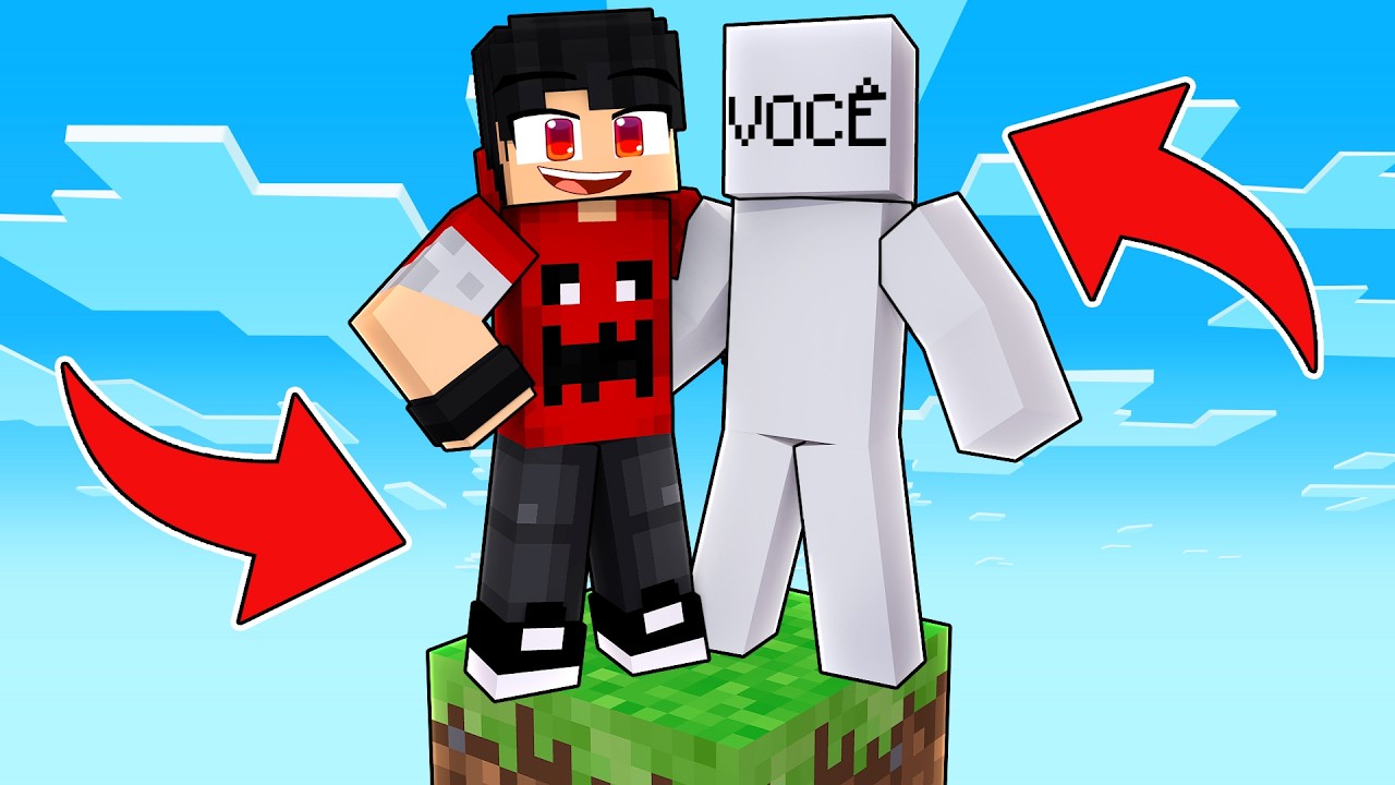 JOGANDO em APENAS UM BLOCO com VOCÊ no Minecraft