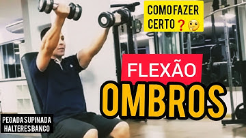 ELEVAÇÃO FRONTAL OMBROS HALTERES PEGADA SUPINADA - COMO FAZER CERTO ❓🤔