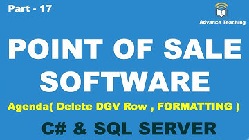 How to Delete DataGridView Row Point Of Sale in C# Part 17