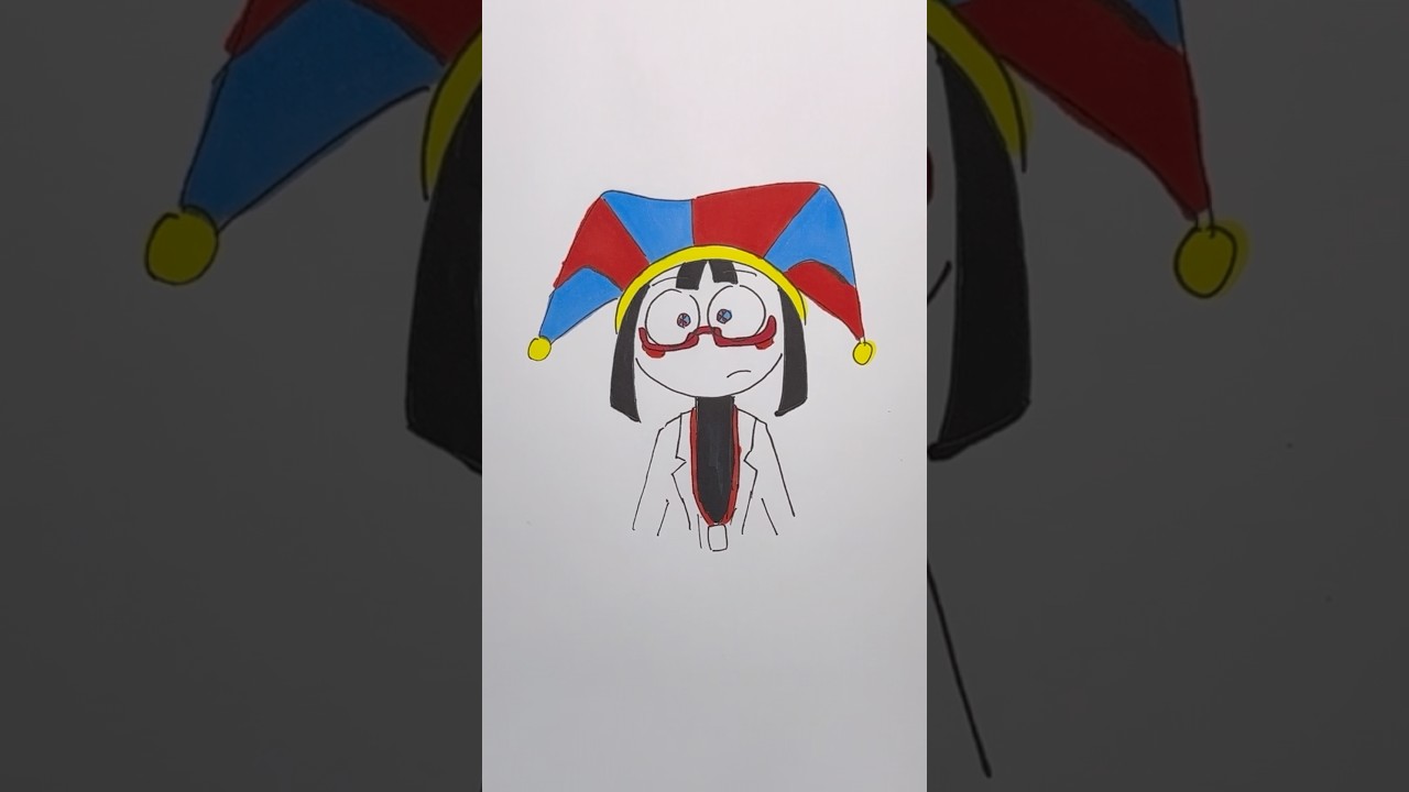 Drawing Pomni in the Yararara poseヤラララのポーズでポムニを描いてみた! #tadc #yararara #shorts