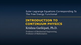 Euler-Lagrange Equations Corresponding to the Free Energy Functional — Lesson 3