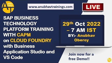 Live Demo SAP BTP (Business Technology Platform) Training - Developer Track || 29th Oct 2022 7AM IST