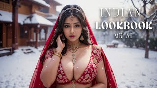 [4K] Ai Art Indian Lookbook Girl Al Art Video - Snowing