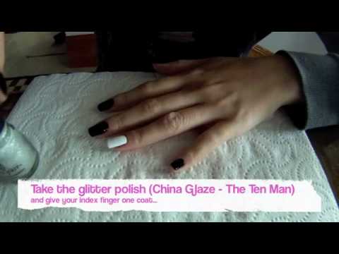 Nail Art - Black & White Desing with Zebra Nail Art