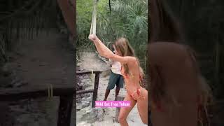 Bikini Model Hayley Maxfield Zipline in Tulum, Wild Set Free #Shorts