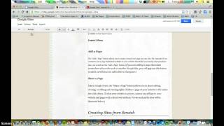 Using the Insert Menu on Google Sites