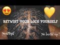 How to Twist Your Locs Without Clips (Palm Roll) | Easy Tutorial | Quarantine Self-Care