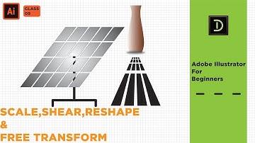 Adobe Illustrator Class - 09 Scale, Shear, Reshape Tools | Free Transform | Step by Step