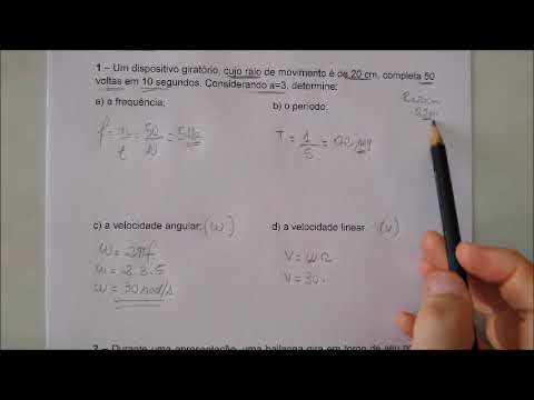 Velocidades Angular e Linear - Exemplos de Exercícios - Introdução ao MCU