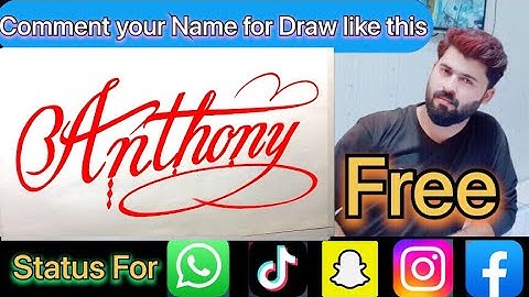 Anthony Name Signature Calligraphy Status | How to Cursive write with cut Marker #anthony @anthony