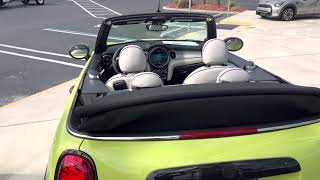 2023 Zesty Yellow MINI Cooper S Convertible with the Satellite Grey leather