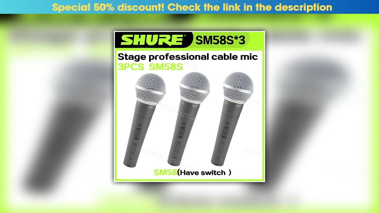 Editor’s Choice 3PCS Shure SM58SK Legendary Wired Vocal Dynamic Microphone High Quality Professiona