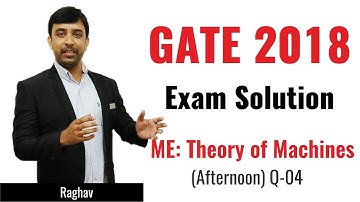 Theory of Machines | 04 | Mechanical Engineering | GATE 2018 Afternoon Exam Solution
