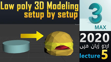 3ds max 2020 Tutorial Low poly hamburger | in Urdu | lecture 5 | हिंदी में