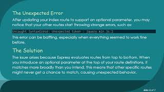 Fixing Route Conflicts in Express Apps: A Guide to Handling Optional Parameters