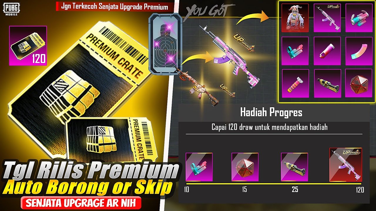 MANTAP TGL RILIS PETI PREMIUM INI DIA SKIN DI DALAMNYA GUYS SENJATA UPGRADE NYA 99% AR INI 120 KUPON