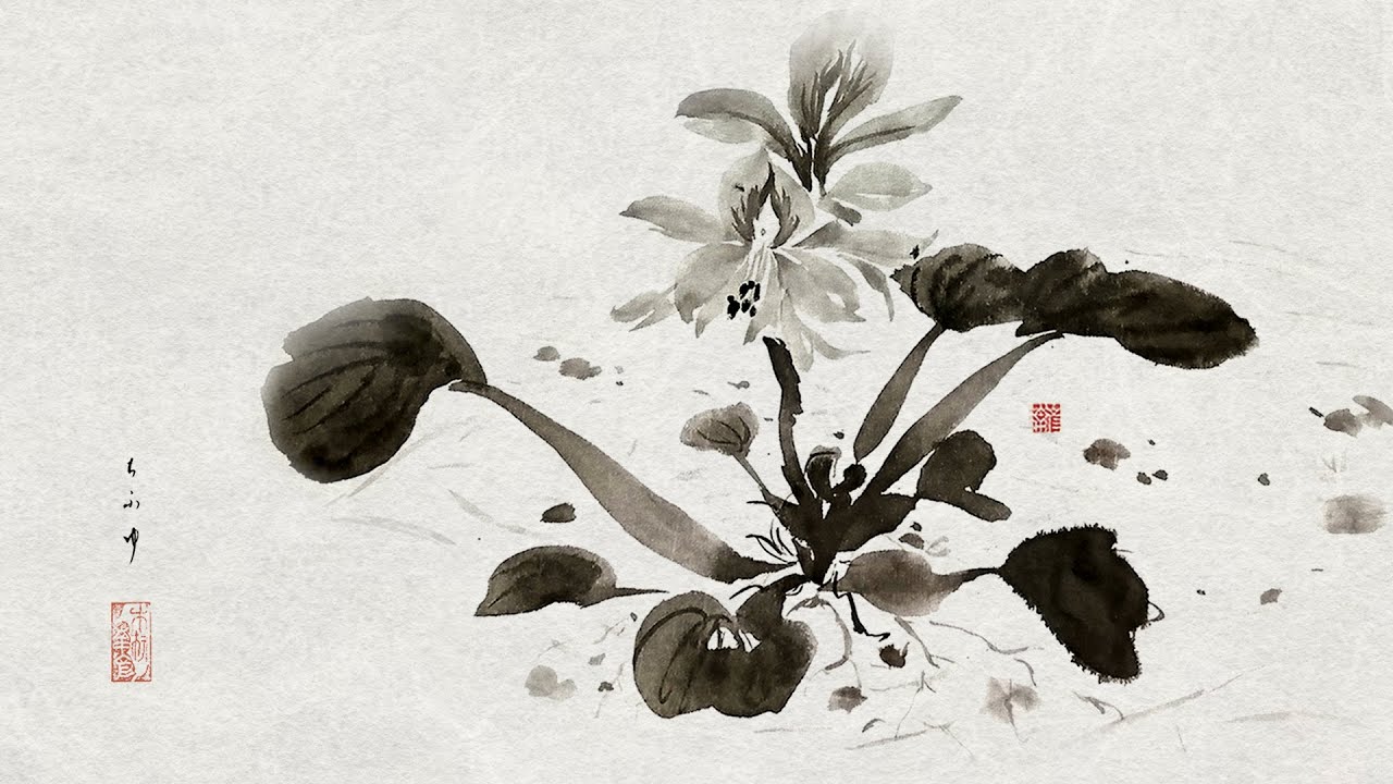 水墨画 花瓶の花 水墨画 花瓶の花 How to paint a flower